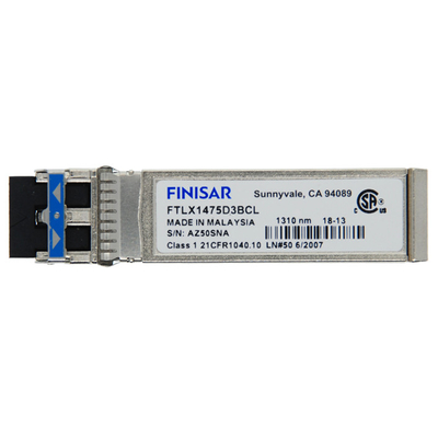 Original Finisar FTLX1475D3BCL-FC RoHS-6 sesuai 10Gb/S 10km 1310nm SMF Datacom SFP+ Transceiver