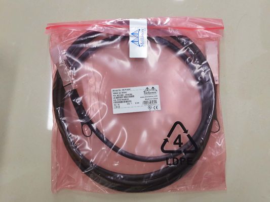 Kabel Tembaga Direct Attach Mellanox InfiniBand EDR hingga 100Gb/s QSFP28 3m Hitam 26AWG Peralatan Fiber Optik