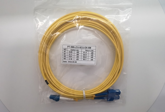 5m LC UPC Ke SC UPC Duplex Fiber Patch Cable OS2 Single Mode