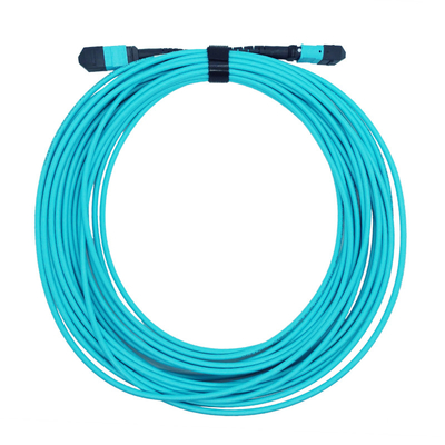 Tipe B Plenum MTP Ke MTP Fiber Patch Cable 10M 8 Fibers OM4 Multimode