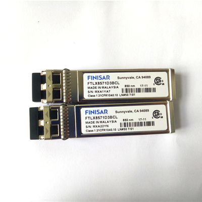 FTLX8571D3BCL 850nm Multimode Datacom Modul Optik Finisar 10G SFP+ Untuk 10GBASE-SR/SW 10G Ethernet
