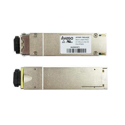 40G QSFP+ SR4 850nm 150m MTP / MPO Modul Serat Optik Multimode Merk Avago