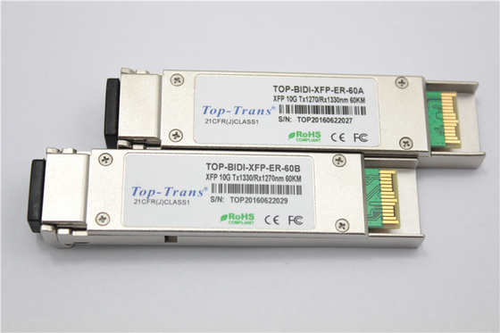 60km BIDI 10G SMF SFP Modul 1270nm R1330nm Solusi Jaringan