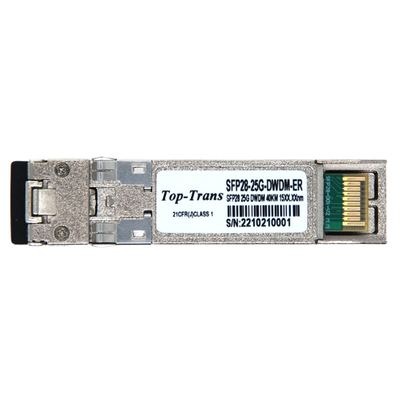 25g Sfp28 DWDM Transceiver 25GBASE CPRI C Band 40KM SMF Dual LC DOM Untuk 5G IoT Access