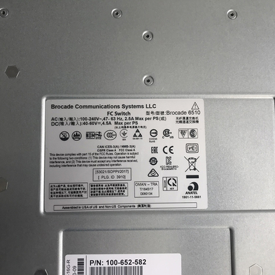 BR-6510DC-24-8G-R Brocade 6510 SAN Beralih Daya DC 24P 8GB SWL