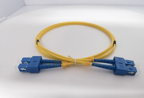 LC UPC Ke LC UPC Duplex Fiber Patch Cable OS2 Single Mode PVC 3.0mm 1m
