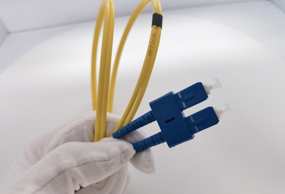 LC UPC Ke LC UPC Duplex Fiber Patch Cable OS2 Single Mode PVC 3.0mm 1m